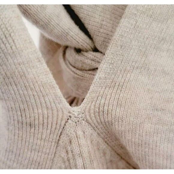 Aritzia Wilfred Cayenne Heather Light Birch Knit Halter Midi Dress Size Large - Picture 10 of 12